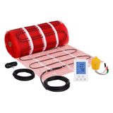Floor Heating Mat,100Sq.ft. 14¨H-113¨H Electric Radiant Floor Heated Warm System with Digital Floor Sensing Thermostat, 110-120V Includes Installation Monitor, Adhesive Back for Easy Installation