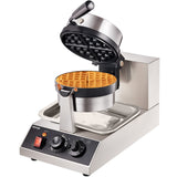 Commercial Waffle Maker, 1 Piece per Batch, 1300W Round Waffle Iron, Non-Stick Waffle Baker Machine with 122-572¨H / 50-300¡æ Temp Range Teflon-Coated Baking Pans Stainless Steel Body, 120V