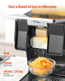 Snowflake Ice Machine, 44LBS/24H Snowflake Ice Maker, Ice-Shaver Machine with Stainless Steel Blade, Electric Snow Cone Maker with 0.2 Gal Tank, 60S Fast Pre-Cooling, for Home  Small Gatherings