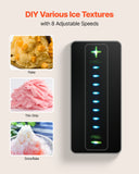 Snowflake Ice Machine, 44LBS/24H Snowflake Ice Maker, Ice-Shaver Machine with Stainless Steel Blade, Electric Snow Cone Maker with 0.2 Gal Tank, 60S Fast Pre-Cooling, for Home  Small Gatherings
