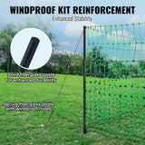 Electric Fence Netting, 48in H x 168 L, PE Net Fencing Kit with Posts  Double-Spiked Stakes, Utility Portable Mesh for Chickens, Ducks, Geese, Rabbits, Used in Backyards, Farms, and Ranches