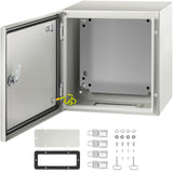 NEMA Steel Enclosure, 12 x 12 x 8 NEMA 4X Steel Electrical Box, IP66 Waterproof  Dustproof, Outdoor/Indoor Electrical Junction Box, with Mounting Plate
