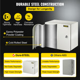 NEMA Steel Enclosure, 12 x 12 x 8 NEMA 4X Steel Electrical Box, IP66 Waterproof  Dustproof, Outdoor/Indoor Electrical Junction Box, with Mounting Plate