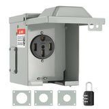 50 Amp RV Power Outlet Box, 125/250 Volt, Enclosed Lockable Outdoor RV Receptacle Box, NEMA 14-50R Weatherproof Electrical Panel, for RV Camper Trailer Motorhome