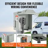 50 Amp RV Power Outlet Box, 125/250 Volt, Enclosed Lockable Outdoor RV Receptacle Box, NEMA 14-50R Weatherproof Electrical Panel, for RV Camper Trailer Motorhome
