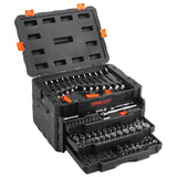 Mechanics Tool Set and Socket Set, 1/4in 3/8in 1/2in Drive Deep and Standard Sockets, 450 Pcs SAE and Metric Mechanic Tool Kit with Bits, Hex Wrenches, Combination Wrench, Accessories, Storage Case