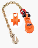 2 Ton Snatch Block with G80 Chain, Swivel Shackle, 3in Sheave for 3/8in Wire Rope, Snatch Block Pulley for Towing and Recovery Applications on Flatbed Tow Truck Rollback Wrecker Car Carrier Cable