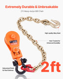 2 Ton Snatch Block with G80 Chain, Swivel Shackle, 3in Sheave for 3/8in Wire Rope, Snatch Block Pulley for Towing and Recovery Applications on Flatbed Tow Truck Rollback Wrecker Car Carrier Cable