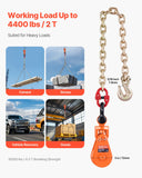 2 Ton Snatch Block with G80 Chain, Swivel Shackle, 3in Sheave for 3/8in Wire Rope, Snatch Block Pulley for Towing and Recovery Applications on Flatbed Tow Truck Rollback Wrecker Car Carrier Cable
