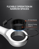 Combination Wrench Set, 30-Piece Ratcheting Wrench Set with Organizer Rack, Cr-V Steel Wrench Set SAE 1/4in to 1in, Metric 8 mm to 24 mm, Ideal for General Household, Garage, Workshop, Emergency