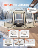 Pop up Bubble Tent, 12 x 11.1 ft Waterproof  UV-Resistant, Clear Camping Tent Shelter, Outdoor Garden Dome Igloo Tents with Windows, 540 Panoramic View, for 10-12 Persons Patio Backyard