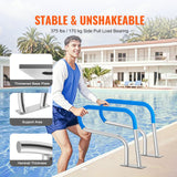 Pool Handrail, 32 x 23 inch Pool Railing, Stainless Steel with Base Plate for Indoor/Outdoor Pools,Swimming Pool Safety Railing for Decks,Rust-Proof Grab Bar with Grip CoverAccessories for Spas