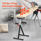 2-Pack Roller Stands, 135 lb Load Capacity, 26.8-42.5 Adjustable Height, Folding Heavy Duty Design with 11.5 in Polished Steel Roller Head, for Table Saw Outfeed Woodworking Extension Support