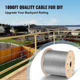 T316 1x19 Stainless Steel Cable 1/8in Cable Rail Wire Rope Aircraft Cable 984FT