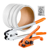 Banding Strapping Kit, Heavy Duty Banding Sealer Tool with 330 ft Length PP Band, 100 Metal Seals, Plastic Manual Pallet Packaging Strapping Kit for Warehouse/Shipping/Moving/Home, Orange