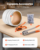 Banding Strapping Kit, Heavy Duty Banding Sealer Tool with 330 ft Length PP Band, 100 Metal Seals, Plastic Manual Pallet Packaging Strapping Kit for Warehouse/Shipping/Moving/Home, Orange
