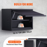 Metal Storage Cabinet, 120lbs Load Capacity per Shelf, 20 Tall Wall-Mounted Powder-Coating Steel Garage Cabinet with Adjustable Shelf, Press to Lock  Open Door, Perfect for Office Home Garage