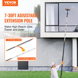Telescoping Pole, 7 to 30 FT Pole, Extension Multi-Purpose Pole, Sturdy Aluminum Alloy Paint Extendable Pole with Flip-Lock Design, Telescopic Pole for Painting, Dusting and Cleaning