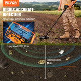 Metal Detector for Adults  Kids, 10 Inch Waterproof Search Coil with LCD Display 7 Modes, Adjustable 41-52 Aluminum Stem, DSP Chip Higher Accuracy Gold Detector 10 Detection Depth