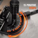 Precision Miter Gauge, Standard Slot 3/4 x 3/8, Aluminum Alloy Table Saw Miter Gauge with 18 in Grating 15 Angle Stops Adjustable Spring Loaded Plunger and Removable Disc, for Woodworking