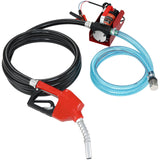 Diesel Fuel Transfer Pump Kit 12V 10 GPM DC with Automatic Shut-off Nozzle Hose, Portable Electric Self-Priming Fuel Transfer Extractor Pump Kit for Diesel, Kerosene, Machine, Transformer Oil