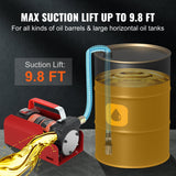 Diesel Fuel Transfer Pump Kit 12V 10 GPM DC with Automatic Shut-off Nozzle Hose, Portable Electric Self-Priming Fuel Transfer Extractor Pump Kit for Diesel, Kerosene, Machine, Transformer Oil
