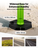 3 Pack Traffic Delineator Posts, 48 inches Traffic Safety Cones with Weighted Base and Reflective Strips, Heavy Duty Delineator Posts for Construction Site, Parking Lot, Crowd Control, Green