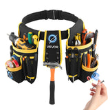 Tool Belt, Magnetic Tool Pouch for Men, 28 Pockets Heavy Duty Adjustable Utility Belt Detachable Work Bag for Electrician, Carpenter, Construction, Work Apron Organizer, Waist Adjust 31 to 48in