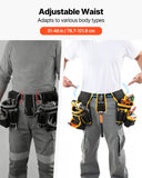 Tool Belt, Magnetic Tool Pouch for Men, 28 Pockets Heavy Duty Adjustable Utility Belt Detachable Work Bag for Electrician, Carpenter, Construction, Work Apron Organizer, Waist Adjust 31 to 48in