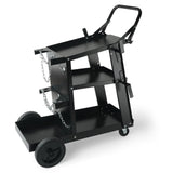 Welding Cart, 3-Tier Welder Cart Heavy Duty with 400 Lbs Weight Capacity, 360 Swivel Wheels, Tank Storage Safety Chains, Rolling MIG Welder Cart for TIG, ARC, MMA, Plasma Cutter Welding Machine