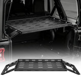 Rear Trunk Cargo Rack, for 2007-2024 Jeep Wrangler JK, 300 lbs Capacity, Carbon Steel Basket Tray Interior Storage Luggage Carrier with Net, Shelf Stand Organizer for Camping Trip Gear, Black