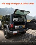 Rear Trunk Cargo Rack, for 2007-2024 Jeep Wrangler JK, 300 lbs Capacity, Carbon Steel Basket Tray Interior Storage Luggage Carrier with Net, Shelf Stand Organizer for Camping Trip Gear, Black