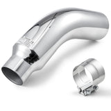 Elbow Exhaust Tip, 4 Inch Inlet, 6 Inch Outlet, 23 in Overall Length, Chrome Turn Down Exhaust Tip with Clamp for Truck, Sedan, Sports Car, SUV, Chrome Structure for High Temperature Resistance