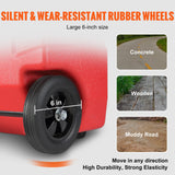 16 Gallon Fuel Caddy, 7.8 L/min, Portable Gas Storage Tank Container with Hand Pump Rubber Wheels, Fuel Transfer Storage Tank for Gasoline Diesel Machine Oil Car Mowers Tractor Boat Motorcycle