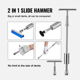 107 PCS Dent Removal Kit, Paintless Dent Repair Kit with Golden Lifter, Bridge Puller, Slide Hammer T-bar Dent Puller, Suction Cup Dent Puller for Auto Body Dents, Hail Damage, Door Ding