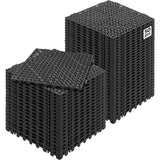 Interlocking Tile 50PCS Black, Drainage Tiles 12in x 12in Splicing, Soft PVC Interlocking Drainage Floor Tiles, Non-Slip Drainage Holes for Restroom, Bathroom, Kitchen, Pool, Wet Areas