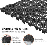 Interlocking Tile 50PCS Black, Drainage Tiles 12in x 12in Splicing, Soft PVC Interlocking Drainage Floor Tiles, Non-Slip Drainage Holes for Restroom, Bathroom, Kitchen, Pool, Wet Areas