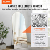 Arched Full Length Mirror, 71 x 30, Large Free Standing Leaning Hanging Wall Mounted Floor Mirror with Stand Aluminum Alloy Frame, Full Body Dressing Mirror for Living Room Bedroom, Black