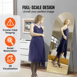 Arched Full Length Mirror, 71 x 30, Large Free Standing Leaning Hanging Wall Mounted Floor Mirror with Stand Aluminum Alloy Frame, Full Body Dressing Mirror for Living Room Bedroom, Black