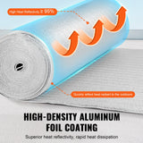 Double Reflective Insulation Roll, Foam Core Radiant Barrier, 3.2 mm 48 in x 50 ft, Double-Sided Aluminum Foil EPE Foam Heat Reflective Shield, Thermal Insulation Roll for Window RV Roof