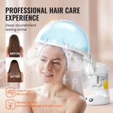 Hair Steamer, 2-in-1 Professional Hair  Facial Steamer with Detachable Bonnet Hood, Nano Ionic  UV Ozone Face Steamer with 360 Rotatable Sprayer for Salon Spa Home Beauty