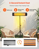 Infrared Heater, 1500W Electric Space Heater with Remote Control, LED Screen with 3 Speeds  Timer, Outdoor/Outdoor for Patio,Porch,Dining Room,Studio