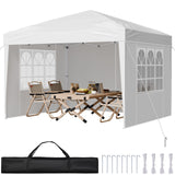 Pop Up Canopy, 10 x 10 FT Instant Canopy Portable Gazebo with 3 Sidewalls  2 Ventilated Windows, Height Adjustable Pop-Up Outdoor Shelter Tent for Events, Patio, Backyard, Party, Parking