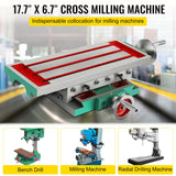 Milling Working Table 17.7 X 6.7 Inch, Compound Milling Machine Work Table 2 Axis 4 Ways Move, Multifunction Milling Working Table Heavy-duty Structure,for Milling and Drilling Machine