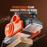 Electric Hand Planer, 3-1/4in width Corded Electric Hand Planer, 16500 RPM High-Speed Powerful Electric Handheld Planers for Woodworking, Wood Chamfer DIY, Smooth Finish Carpentry Tool, FCC-SDoC