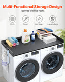 Washer Dryer Countertop, 54in x 27in Wooden Washer and Dryer Countertop, Water-Resistant Laundry Machine Topper Cover with Anti-Slip Pads, for Laundry Room Organization and Storage, Black