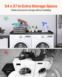 Washer Dryer Countertop, 54in x 27in Wooden Washer and Dryer Countertop, Water-Resistant Laundry Machine Topper Cover with Anti-Slip Pads, for Laundry Room Organization and Storage, Black