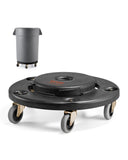 Trash Can Dolly, Fit 20, 32, 44, 55 Gallon Containers, Round Trash Can Roller Base with 4 Lockable Wheels, 500lbs Weight Capacity, Heavy Duty Barrel Dolly, Multi-Functional Rolling Dolly Cart