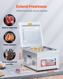 Chamber Vacuum Sealer, 260W Sealing Power, Vacuum Packing Machine for Wet Foods, Meats, Marinades and More, Compact Size with 10.2 in Sealing Length, Applied in Home Kitchen and Commercial Use