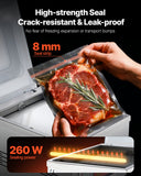 Chamber Vacuum Sealer, 260W Sealing Power, Vacuum Packing Machine for Wet Foods, Meats, Marinades and More, Compact Size with 10.2 in Sealing Length, Applied in Home Kitchen and Commercial Use